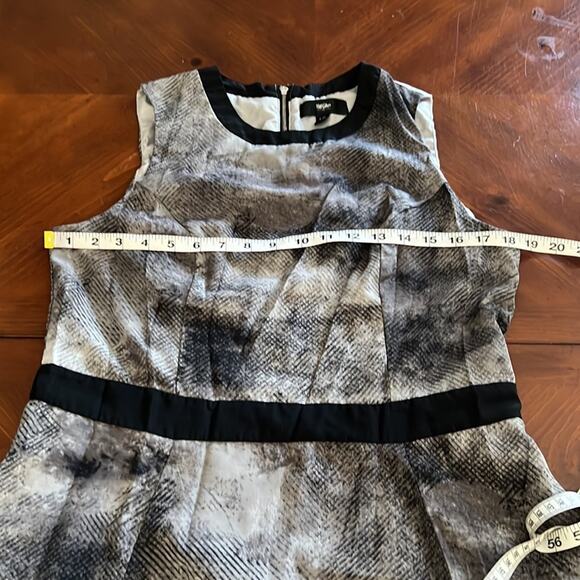 Mossimo Gray Snakeskin Print Dress Woman Size Large Black Waistband Lined - Picture 7 of 9